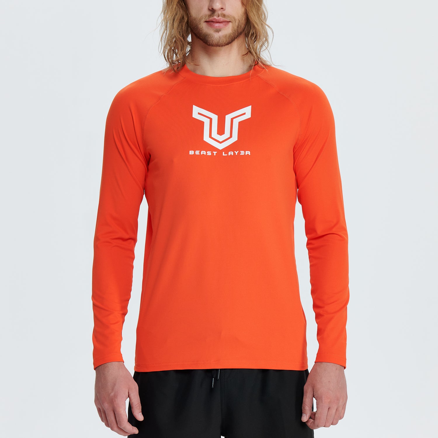 Beast Surf Shirt UPF50+ Rash Guard for Men - Orange