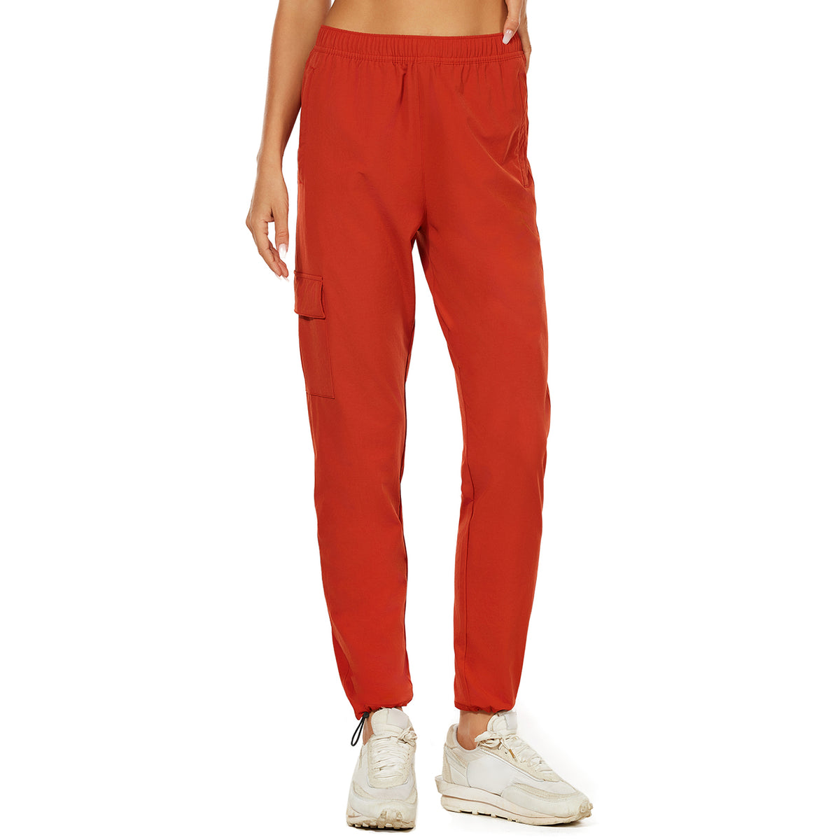 HUGE SPORTS High Waisted Hiking Pants for Women Orange Beast Layer