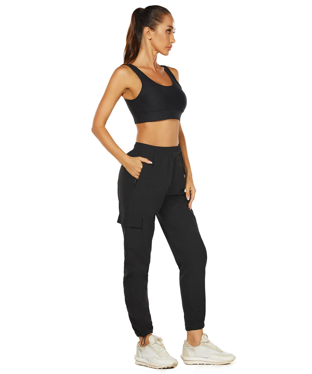 HUGE SPORTS High Waisted Hiking Pants for Women Black Beast Layer