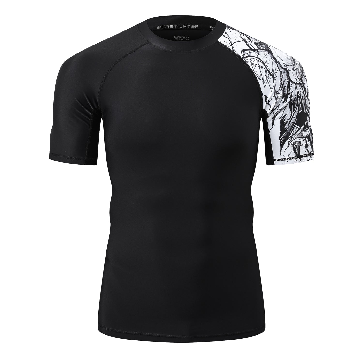 Men's Splice UV Sun Protection UPF 50+ Skins Rash Guard Short Sleeves