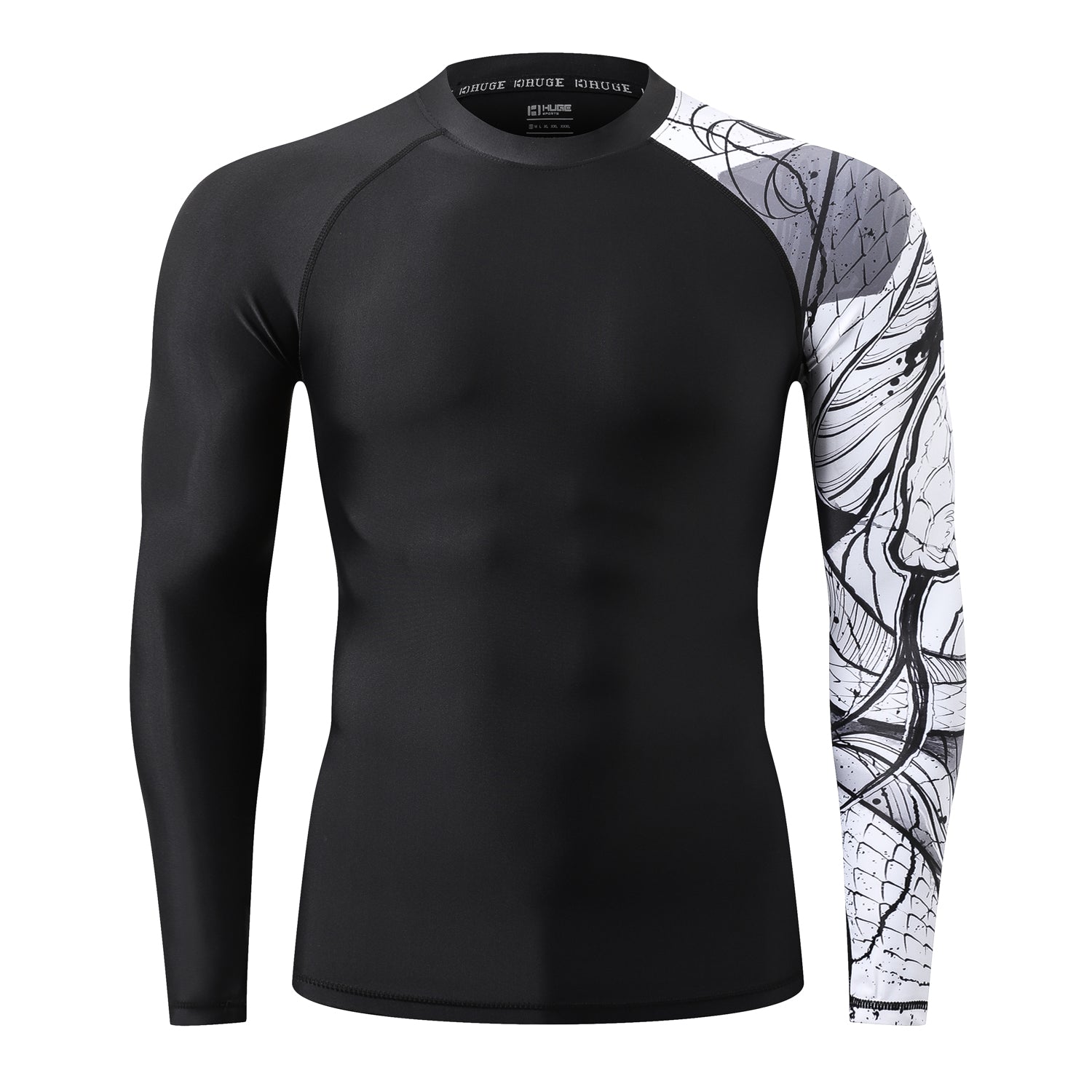 Men's Splice UV Sun Protection UPF 50+ Skins Rash Guard Long Sleeves