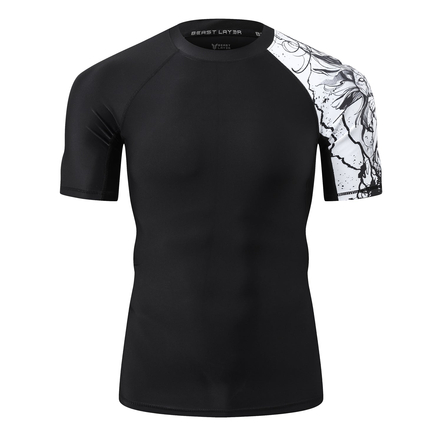 Men's Splice UV Sun Protection UPF 50+ Skins Rash Guard Short Sleeves