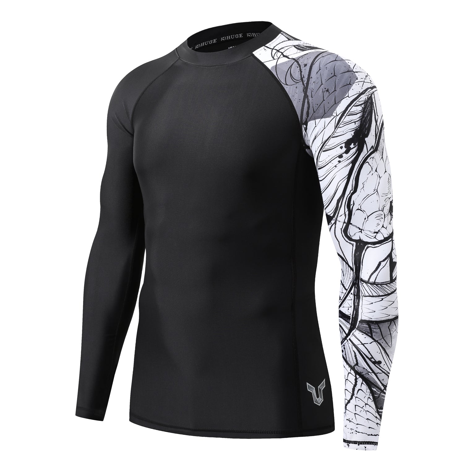 Men's Splice UV Sun Protection UPF 50+ Skins Rash Guard Long Sleeves