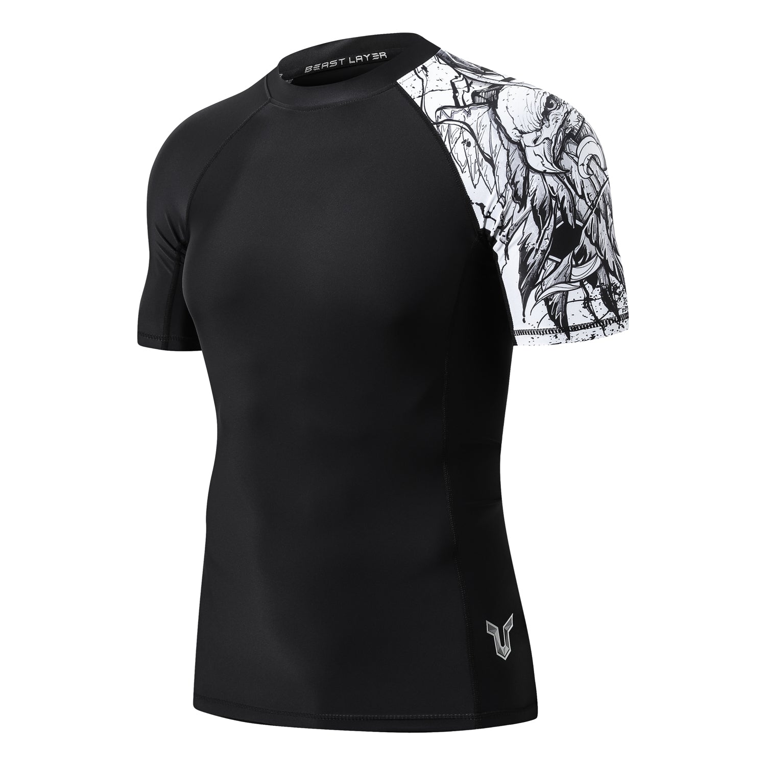 Men's Splice UV Sun Protection UPF 50+ Skins Rash Guard Short Sleeves