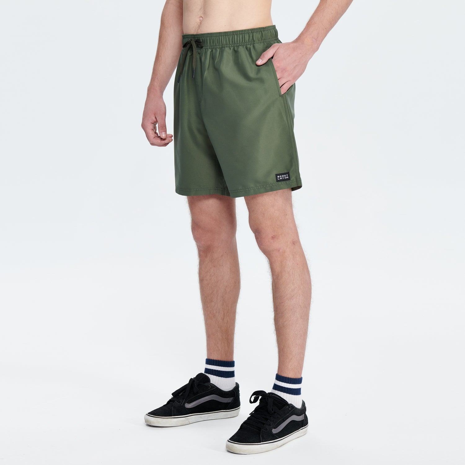 Essential Amph Mountain & Sea Volley Shorts 17" - Army Green