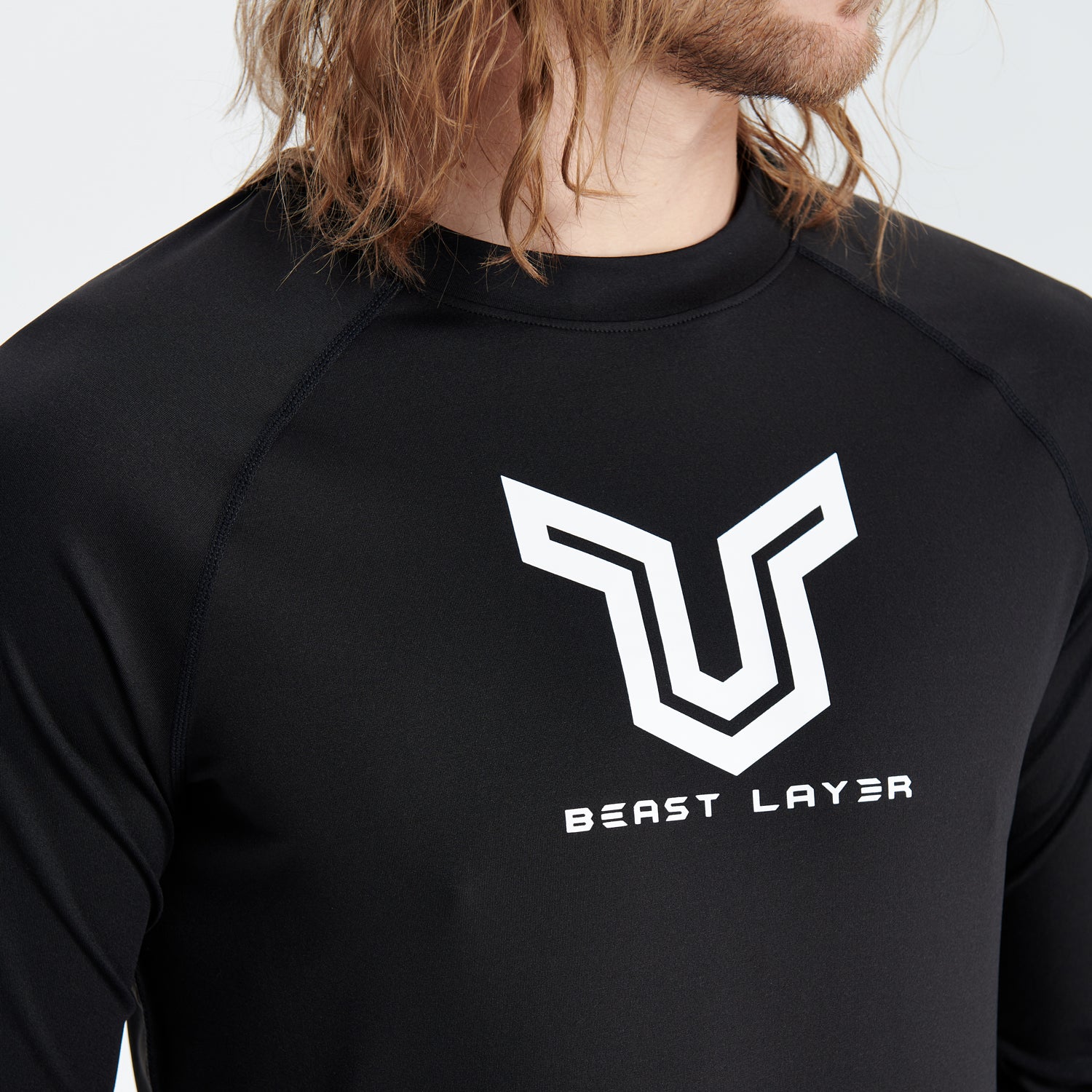 Beast Surf Shirt UPF50+ Rash Guard for Men - Black