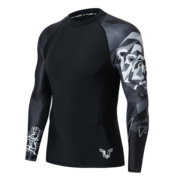 Graphic UPF50+ Long Sleeve Rash Guard for Men - Bear Style | Beast Layer