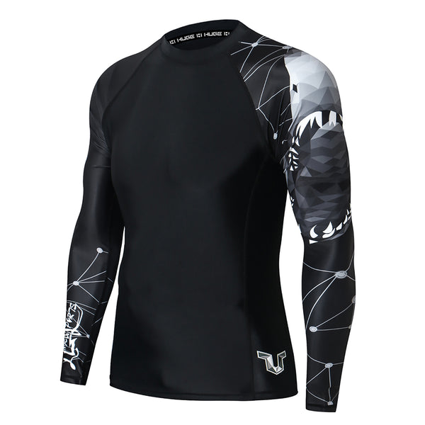 Men Rash Guard UPF50 Surf Shirt Beast Layer Base Layer