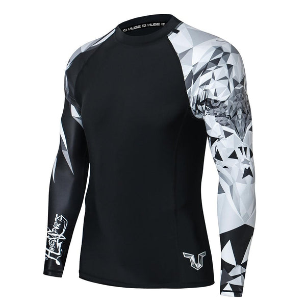 Graphic UPF50+ Long Sleeve Rash Guard for Men - Eagle Style | Beast Layer