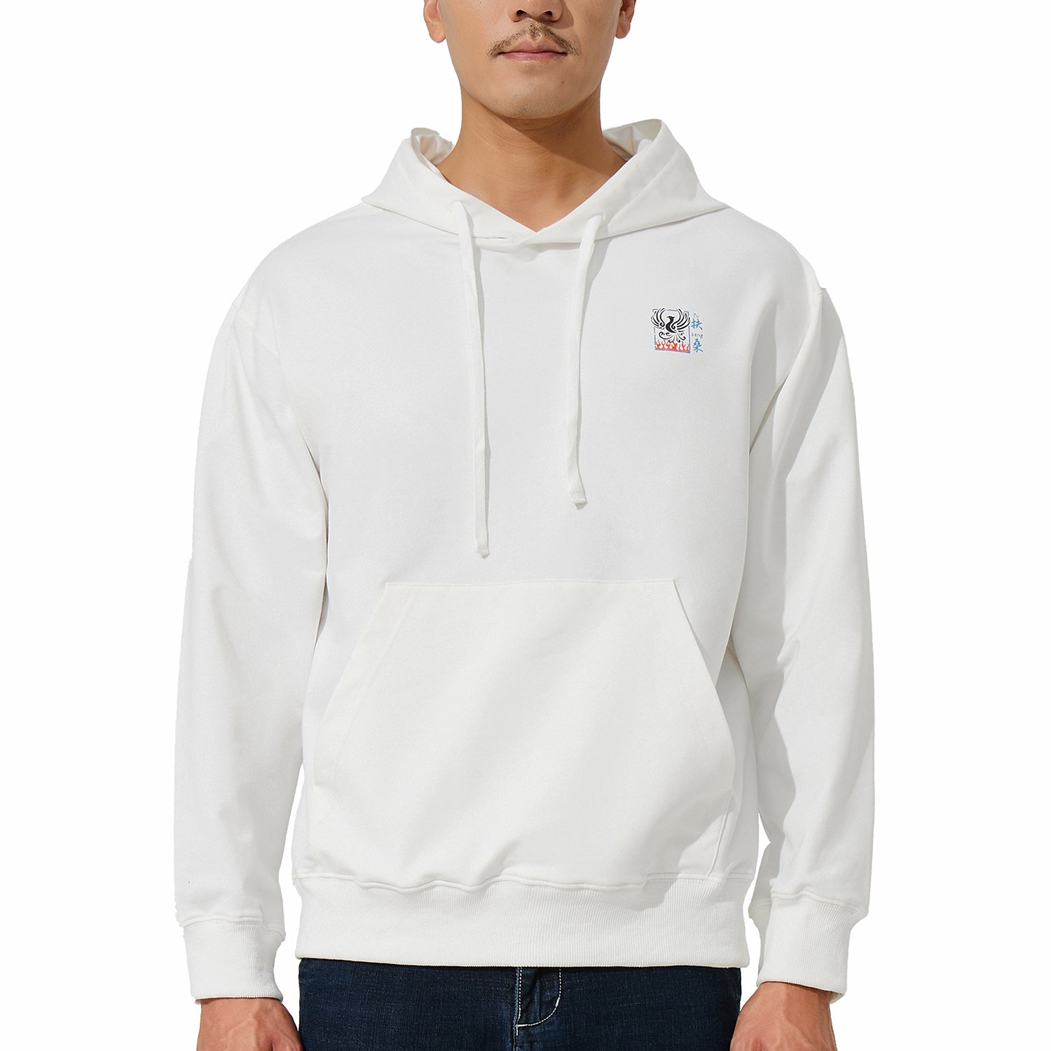 Men White Hoodie Beast Layer Sweatshirt