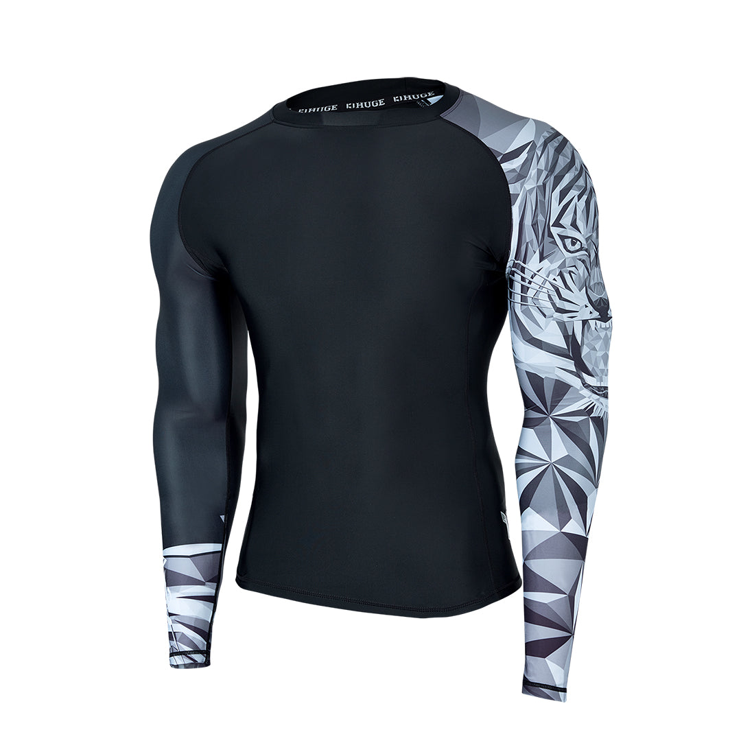 Men Rash Guard UPF50 Surf Shirt Beast Layer Base Layer