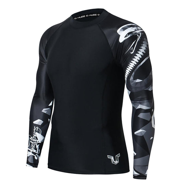 Graphic UPF50+ Long Sleeve Rash Guard for Men - Cobra Style | Beast Layer