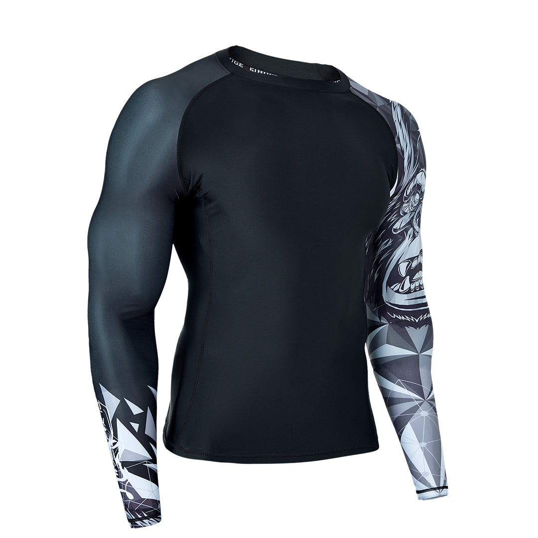 Men Rash Guard UPF50 Surf Shirt Beast Layer