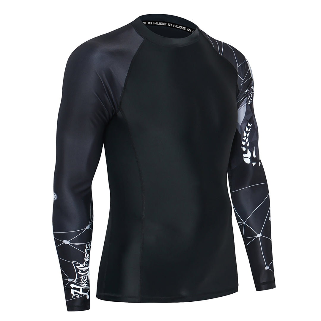 Men Rash Guard UPF50 Surf Shirt Beast Layer Base Layer