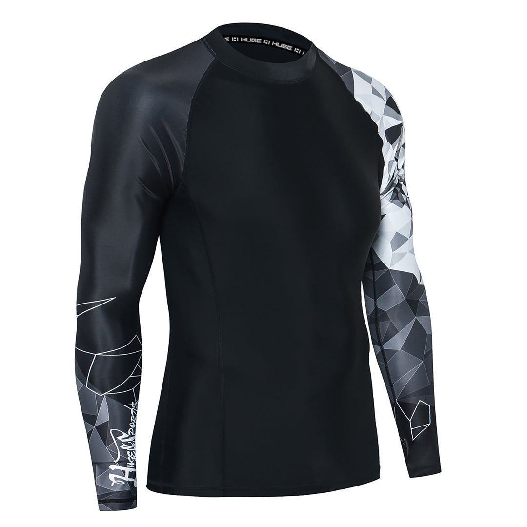 Men Rash Guard UPF50 Surf Shirt Beast Layer Base Layer