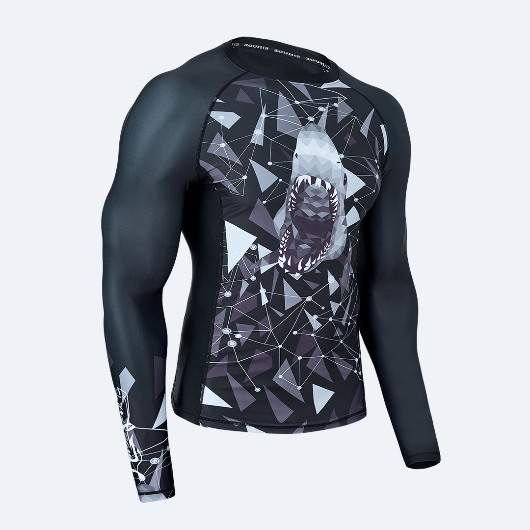 Men Rash Guard UPF50 Surf Shirt Beast Layer Base Layer