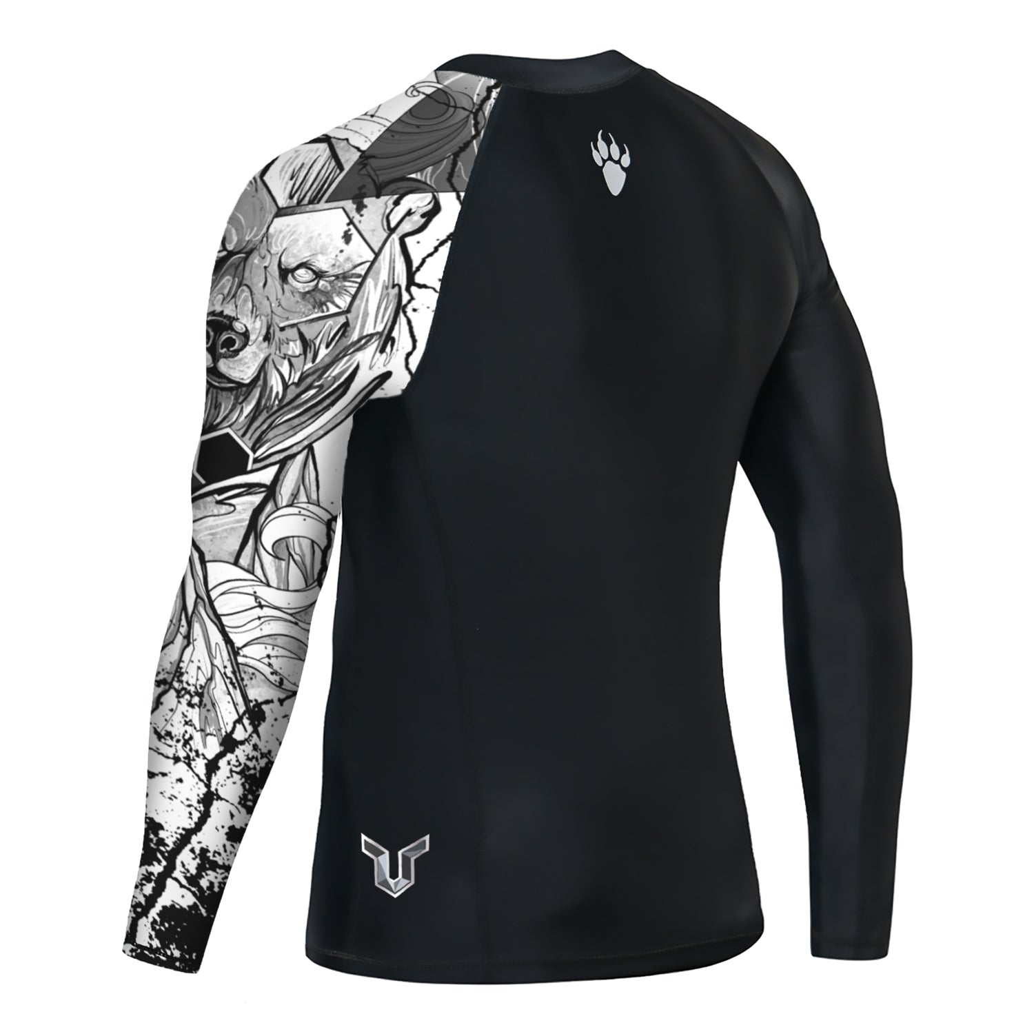 Men Rash Guard Beast Layer UPF50 Surf Shirt 