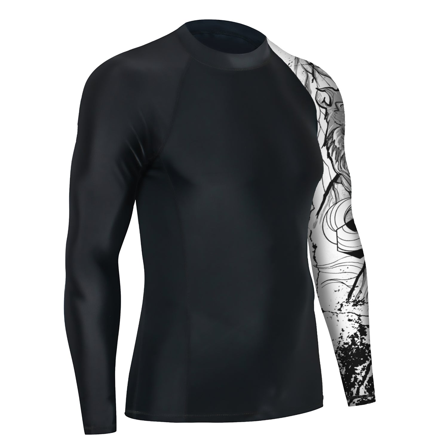 Men Rash Guard Beast Layer UPF50 Surf Shirt 