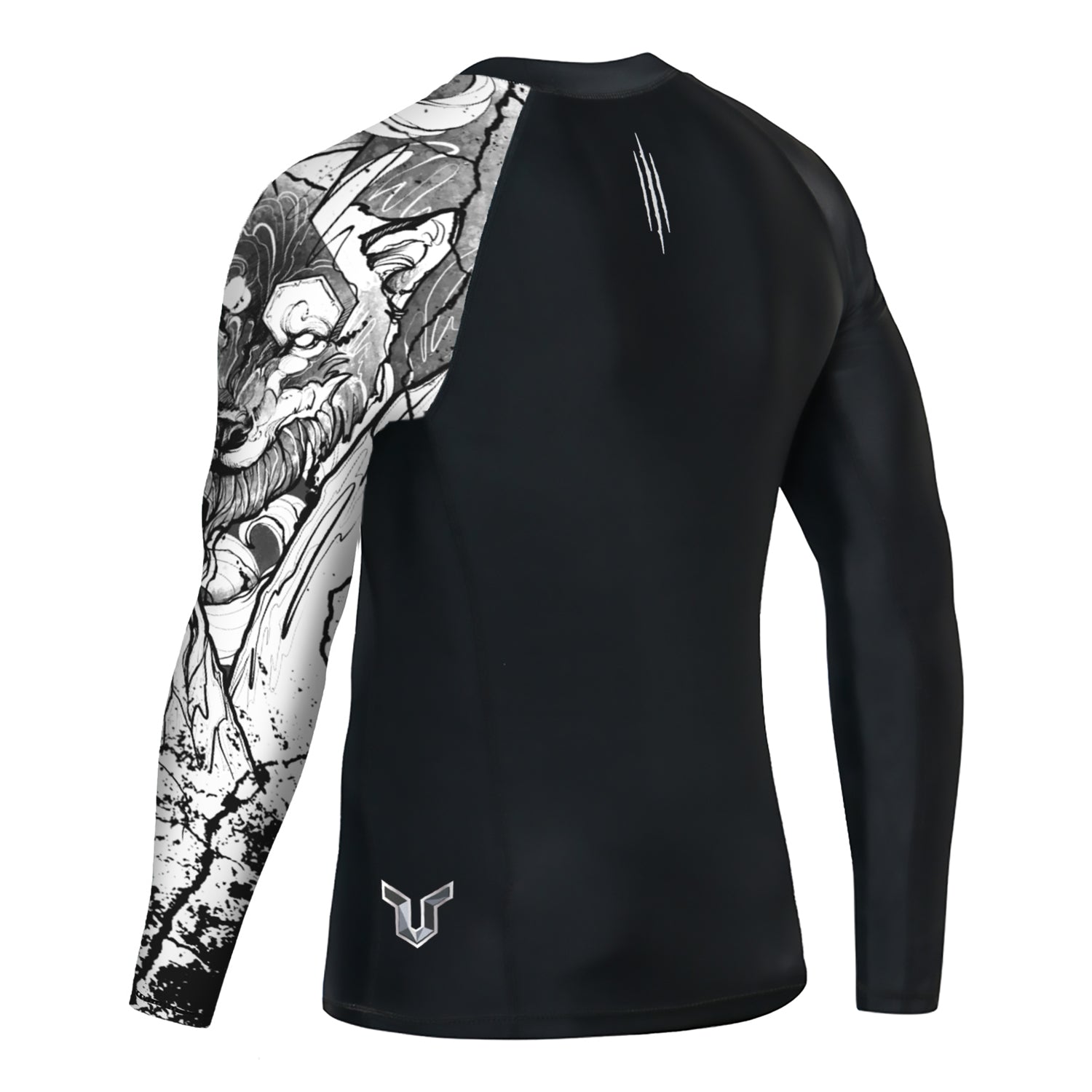 Men Rash Guard Beast Layer UPF50 Surf Shirt Sun Shirt 