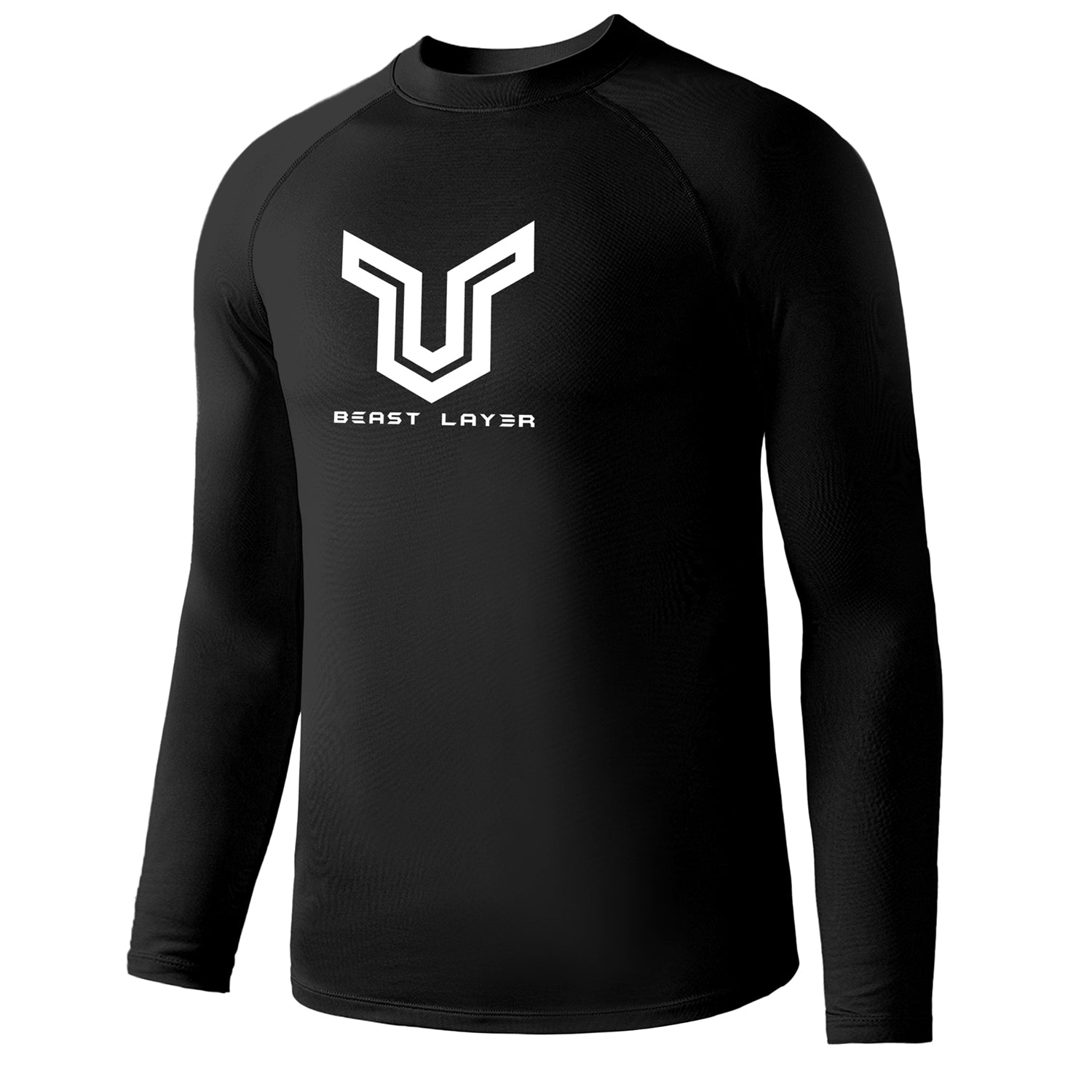 Men Surf Shirt Rash Guard Black