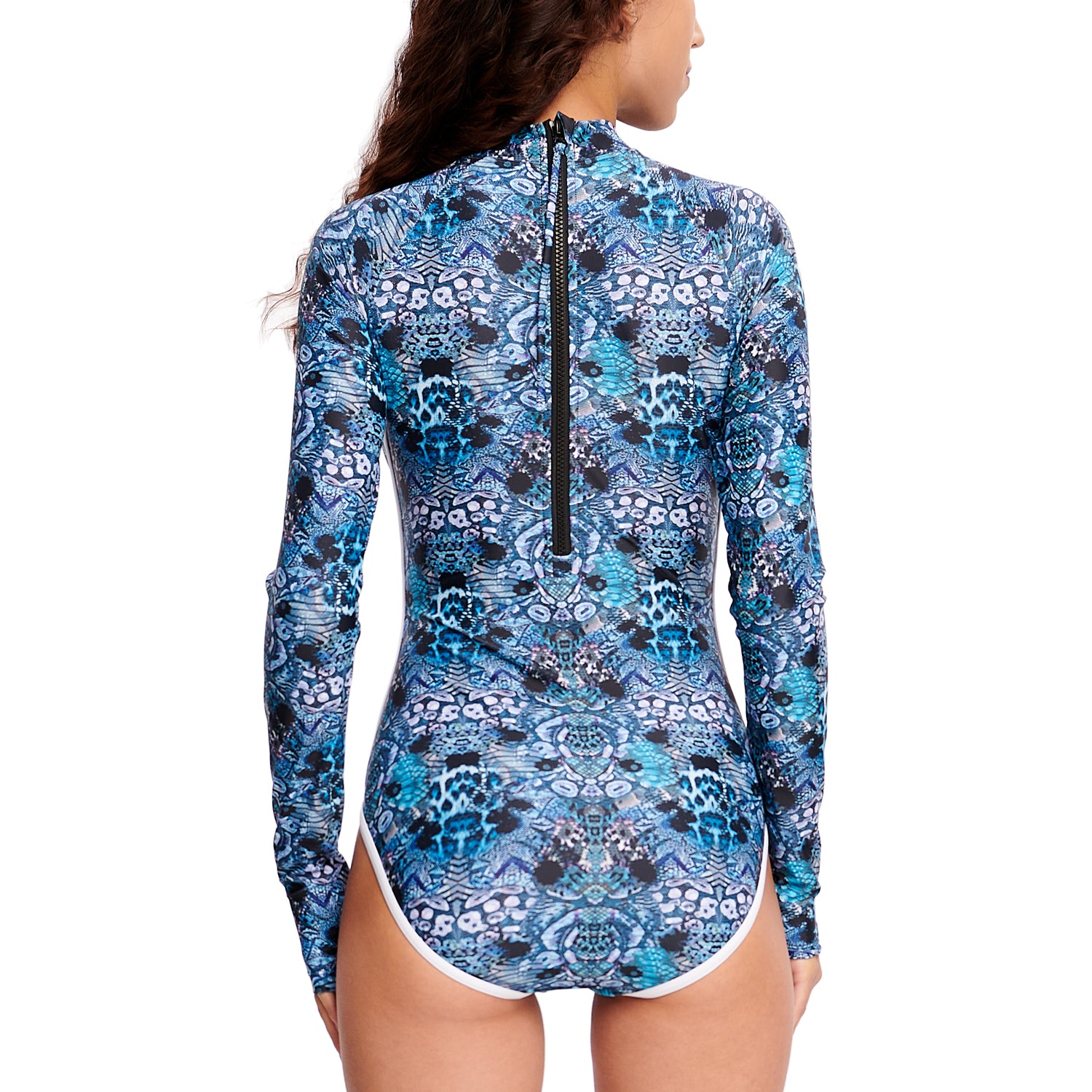 Women Rash Guard Blue One-Piece