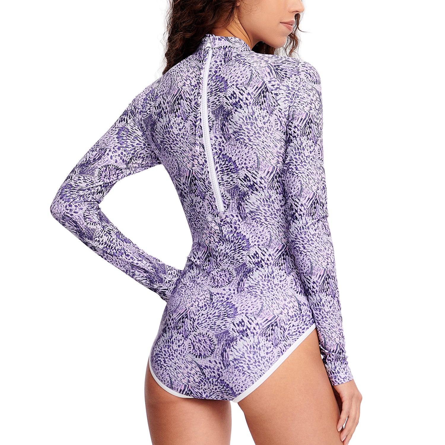 Women Rash Guard Purple Beast Layer One Piece Swimwear