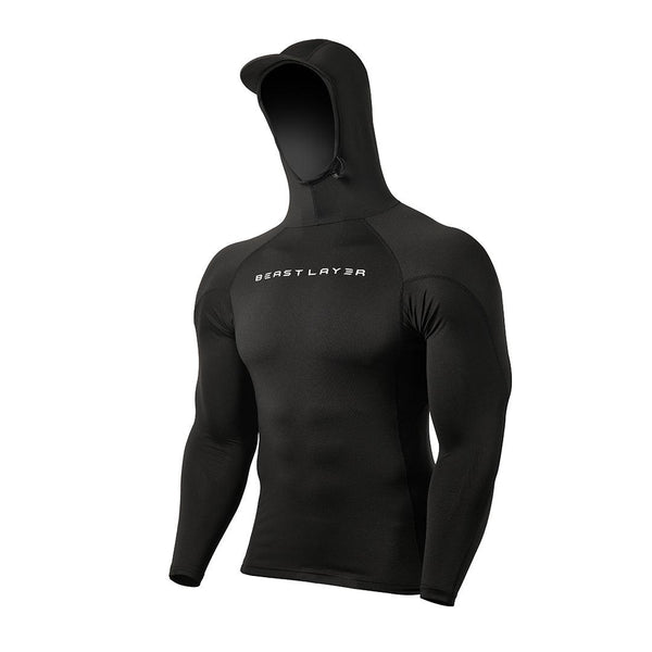 Men's Hooded Fishing Shirt UV Protection - Black